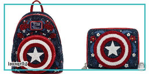 Série 80ème Anniversaire de Captain America Bouclier Floral de Loungefly