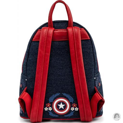 Loungefly Mini sac à dos 80ème Anniversaire de Captain America Bouclier Floral Captain America (Marvel) (Captain America (Marvel))