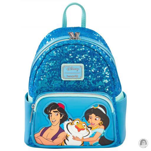 Loungefly Toyz N Fun Mini sac à dos Aladdin et Jasmine Sequin Bleu Aladdin (Disney)