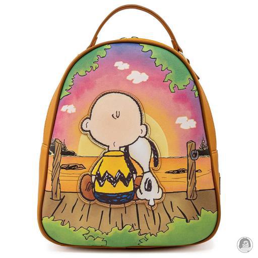 Loungefly Mini sac à dos Charlie et Snoopy Coucher de Soleil Snoopy