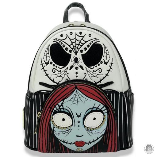 Loungefly Comic Spot Mini sac à dos Jack et Sally Crâne de Sucre (Calavera) Cosplay L'Étrange Noël de Monsieur Jack (Disney)