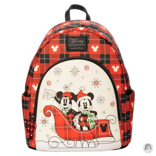 Loungefly Mini sacs à dos Mini sac à dos Mickey Mouse et Minnie Mouse Noël Mickey Mouse (Disney)