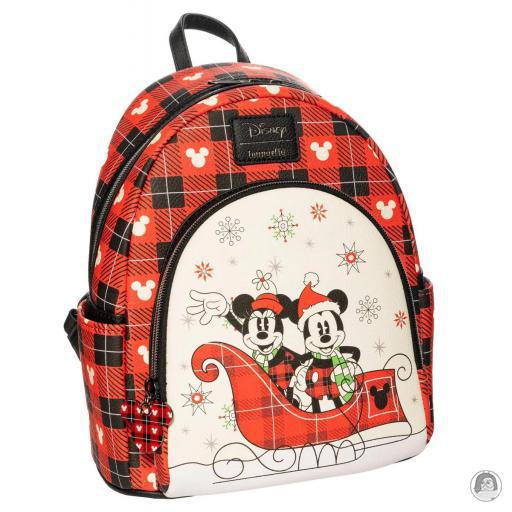 Loungefly Mini sac à dos Mickey Mouse et Minnie Mouse Noël Mickey Mouse (Disney) (Mickey Mouse (Disney))