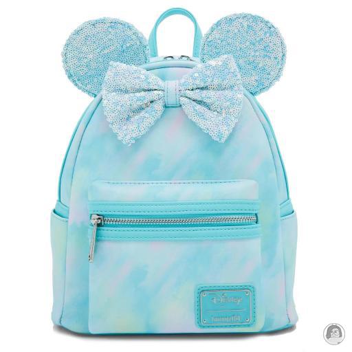 Loungefly BoxLunch Mini sac à dos Minnie Mouse avec un Nœud Sequin Bleu Mickey Mouse (Disney)