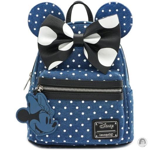 Loungefly Mini sacs à dos Mini sac à dos Minnie Mouse Denim Polka à Pois Mickey Mouse (Disney)