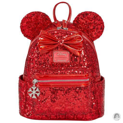 Loungefly Mini sacs à dos Mini sac à dos Minnie Mouse Rouge Sequin Mickey Mouse (Disney)