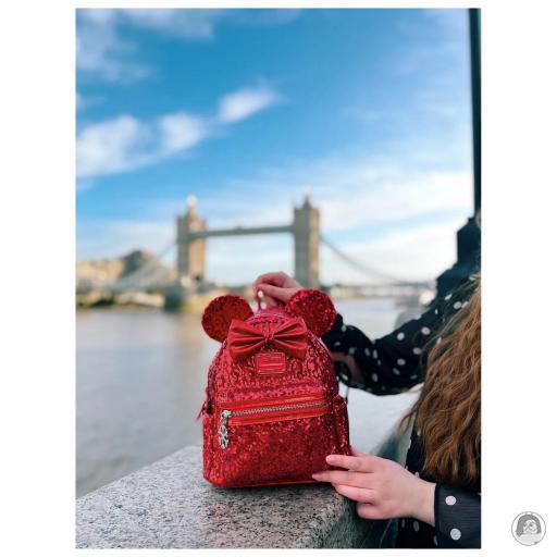 Loungefly Mini sac à dos Minnie Mouse Rouge Sequin Mickey Mouse (Disney) (Mickey Mouse (Disney))