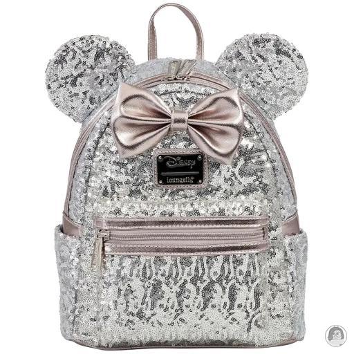 Loungefly Mini sacs à dos Mini sac à dos Minnie Mouse Sequin Argent Mickey Mouse (Disney)