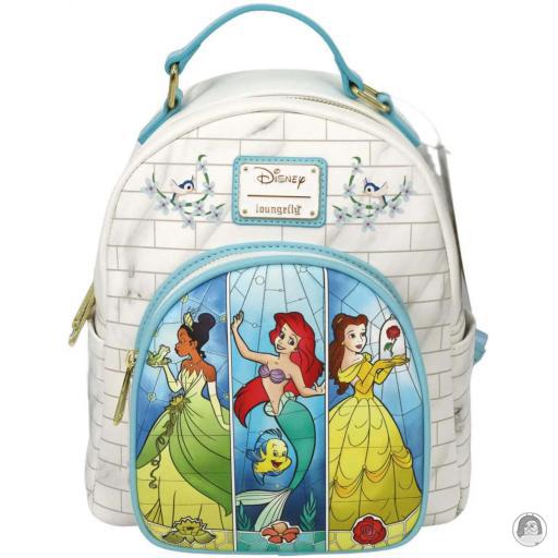 Loungefly Mini sac à dos Tiana, Ariel et Belle Vitrail Princesses Disney (Disney)