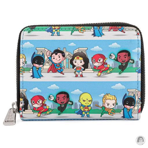 Loungefly Portefeuilles Portefeuille zippé Super Héros DC Comics Chibi DC Comics