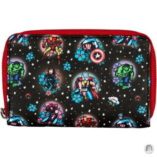 Loungefly Avengers (Marvel) Portefeuille zippé Tatouage Floral Avengers (Marvel)