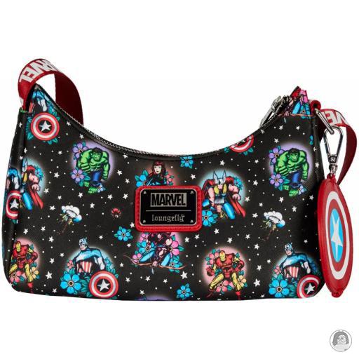 Loungefly Impression intégrale Sac à bandoulière Tatouage Floral Avengers (Marvel)