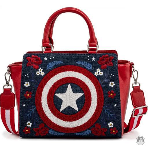 Loungefly Sacs à main Sac à main 80ème Anniversaire de Captain America Bouclier Floral Captain America (Marvel)