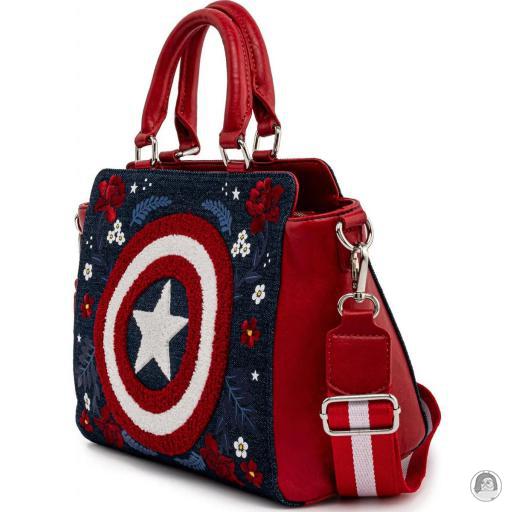 Loungefly Sac à main 80ème Anniversaire de Captain America Bouclier Floral Captain America (Marvel) (Captain America (Marvel))