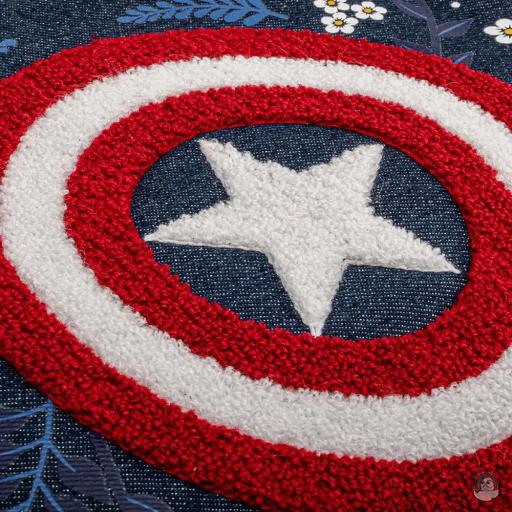 Loungefly Sac à main 80ème Anniversaire de Captain America Bouclier Floral Captain America (Marvel) (Captain America (Marvel))