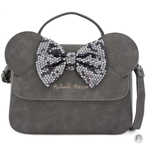 Loungefly Sac à main Minnie Mouse avec Nœud Sequin Gris Mickey Mouse (Disney)